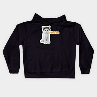 vintage-cat-please Kids Hoodie